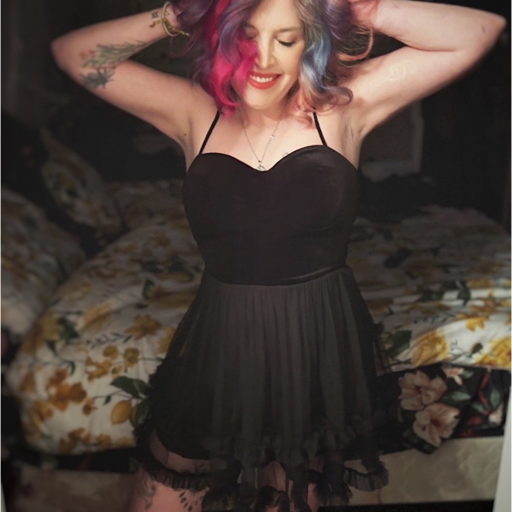 Black Bustier Babydoll Dress